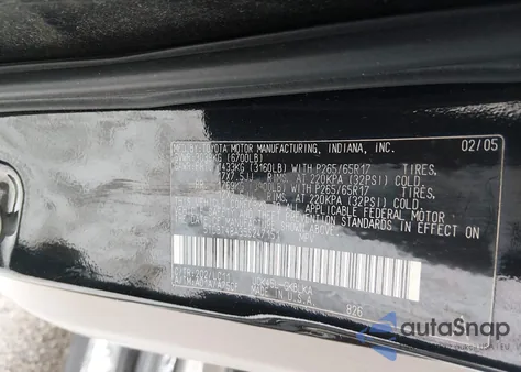 2005 Toyota Sequoia Limited V8 z USA, uszkodzony, nr VIN 5TDBT48A35S247151